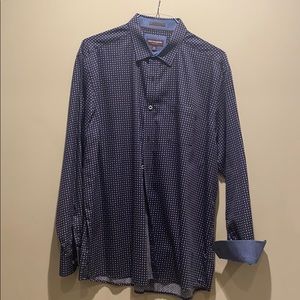 XXL Johnston & Murphy Dress Shirt-Navy 100% cotton